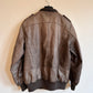 80s leather flight bomber jacket