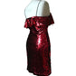 Red sequin christmas party dress