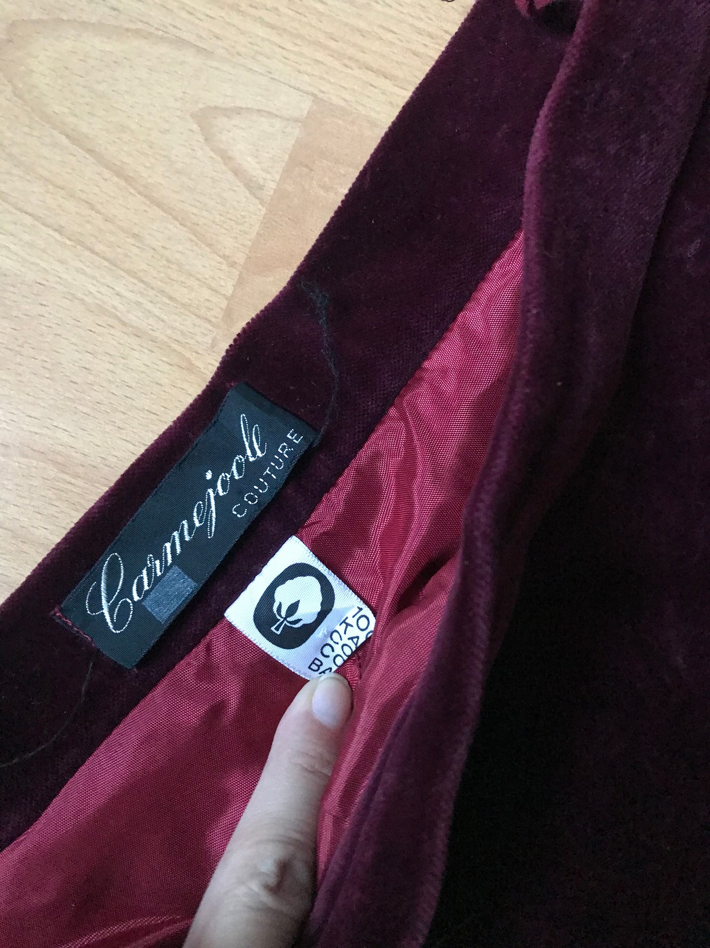 Bordeaux velvet skirt