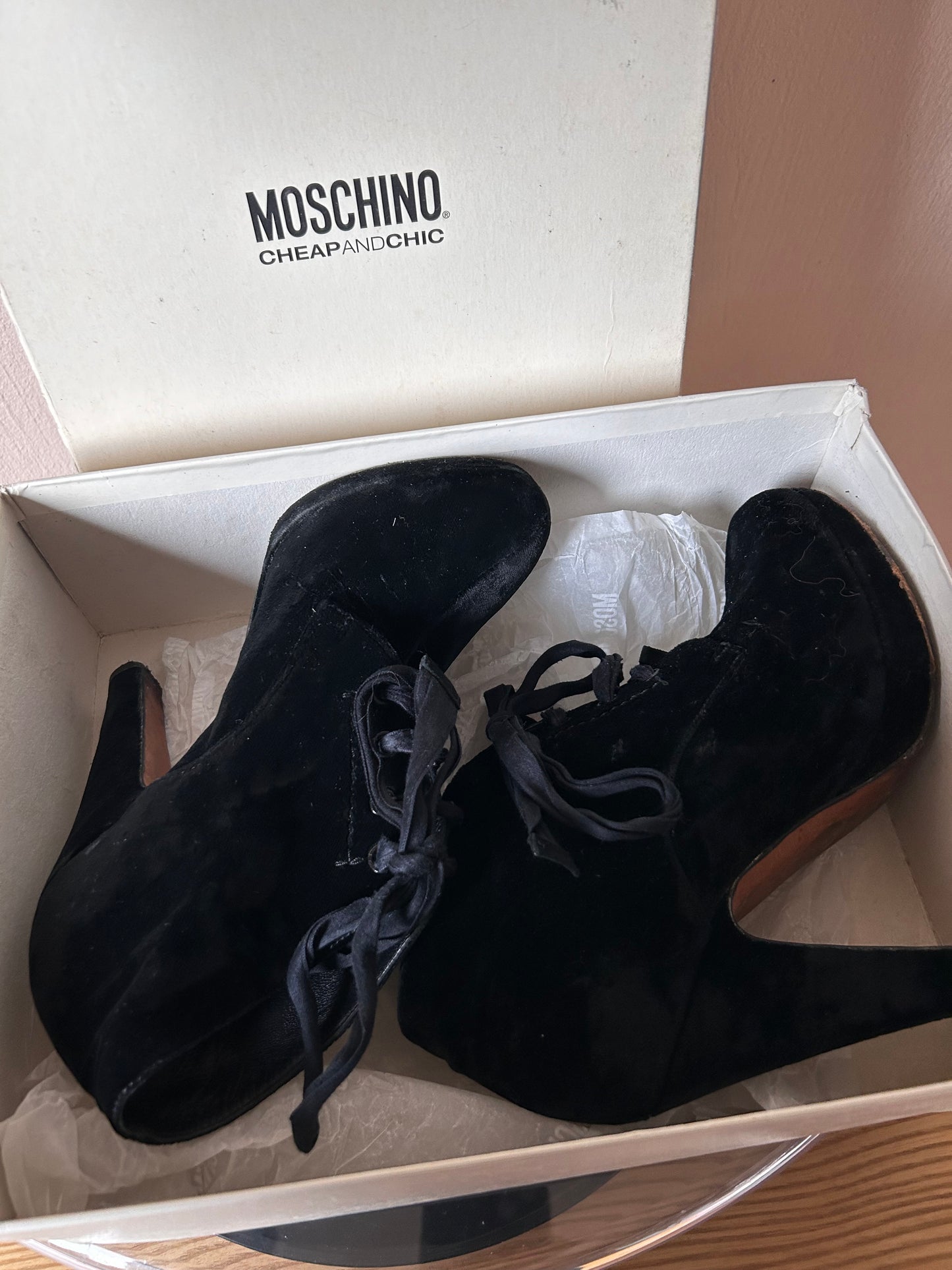 Moschino velvet boots