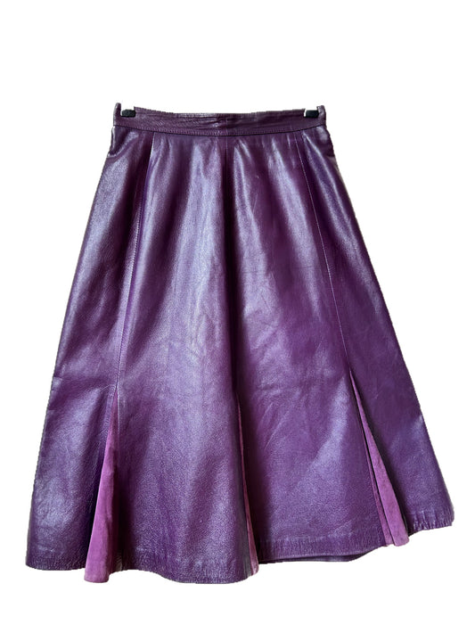 Purple leather vintage skirt