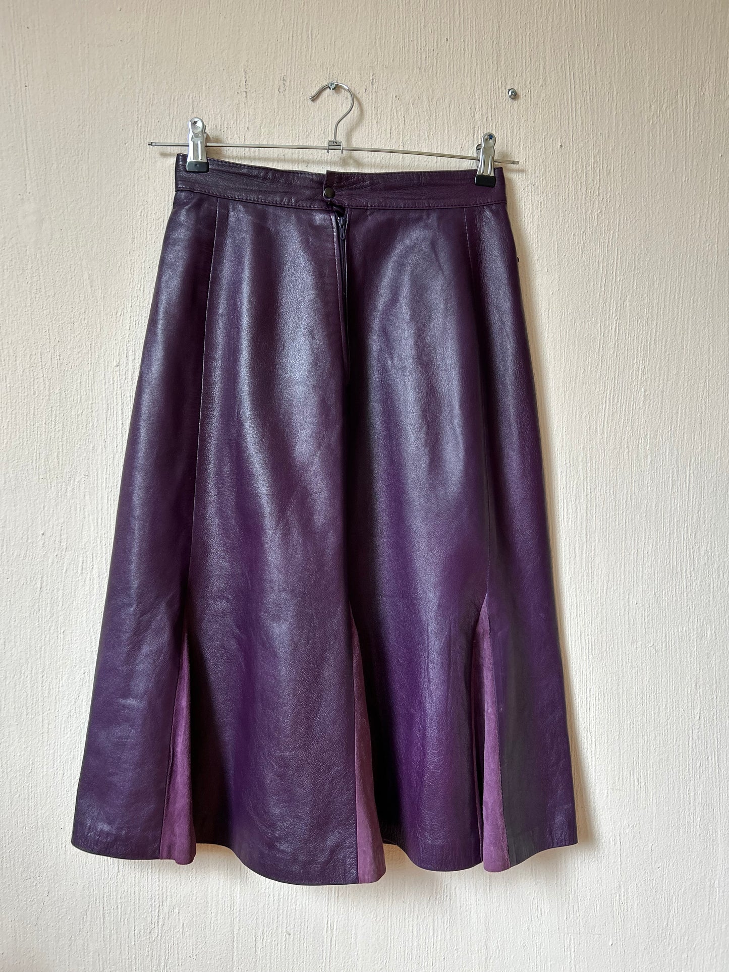 Purple leather vintage skirt