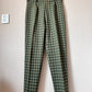 Pleated high waist plaid trousers