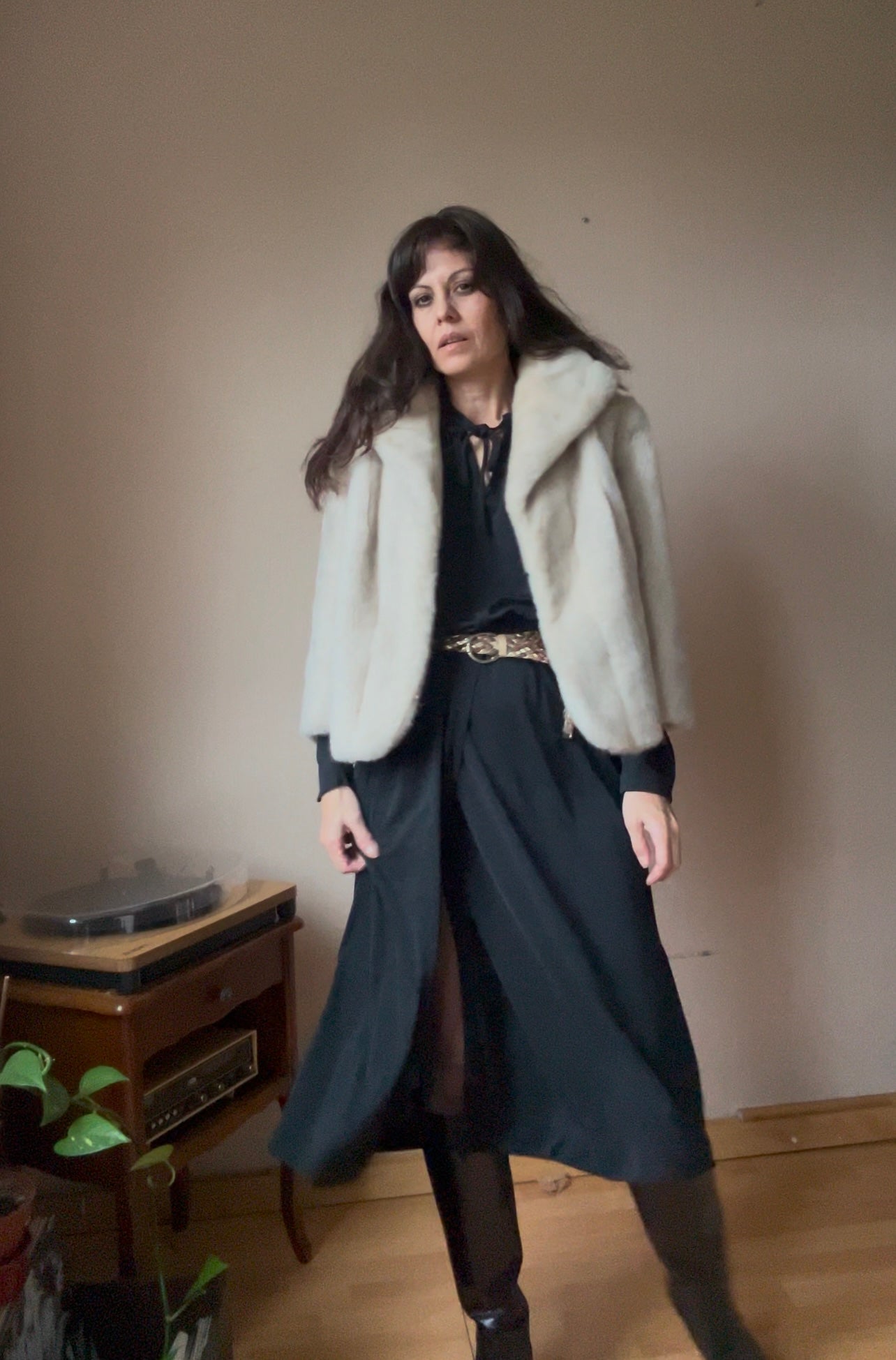 Vintage faux fur crop coat