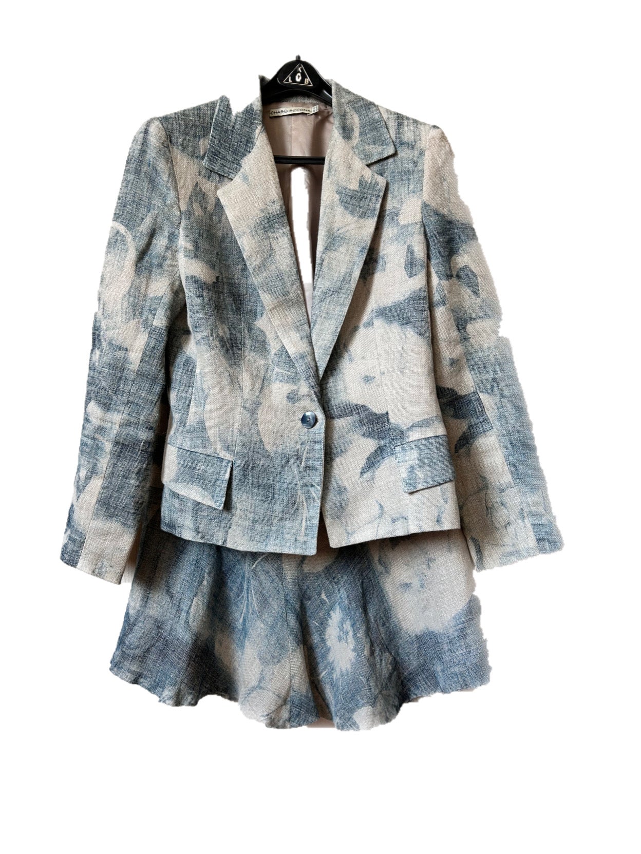 Charo Azcona linen skirt suit