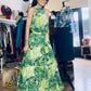 Long belted summer dress