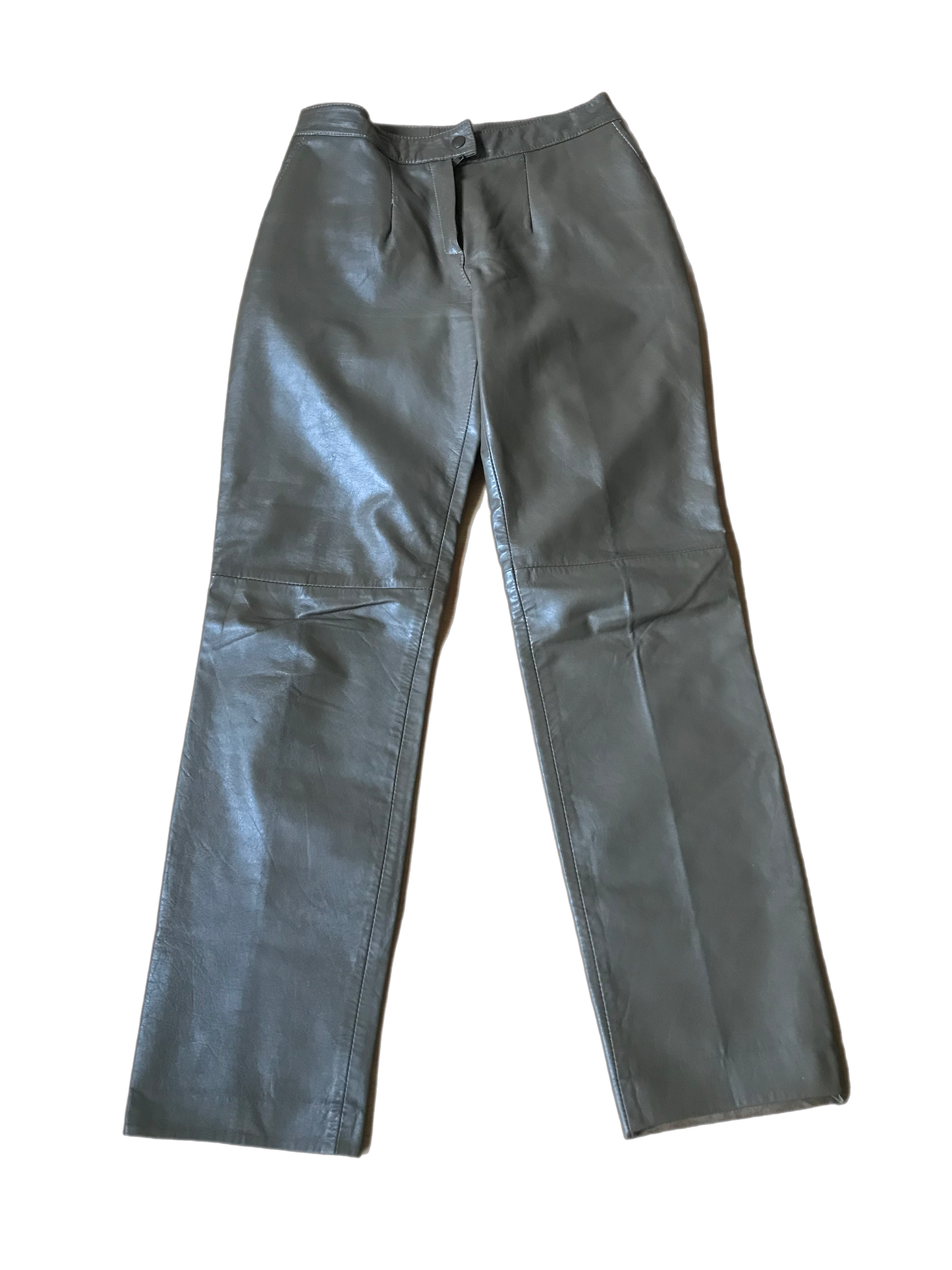 Khaki leather pants