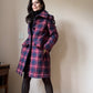 Checkered wool winter coat