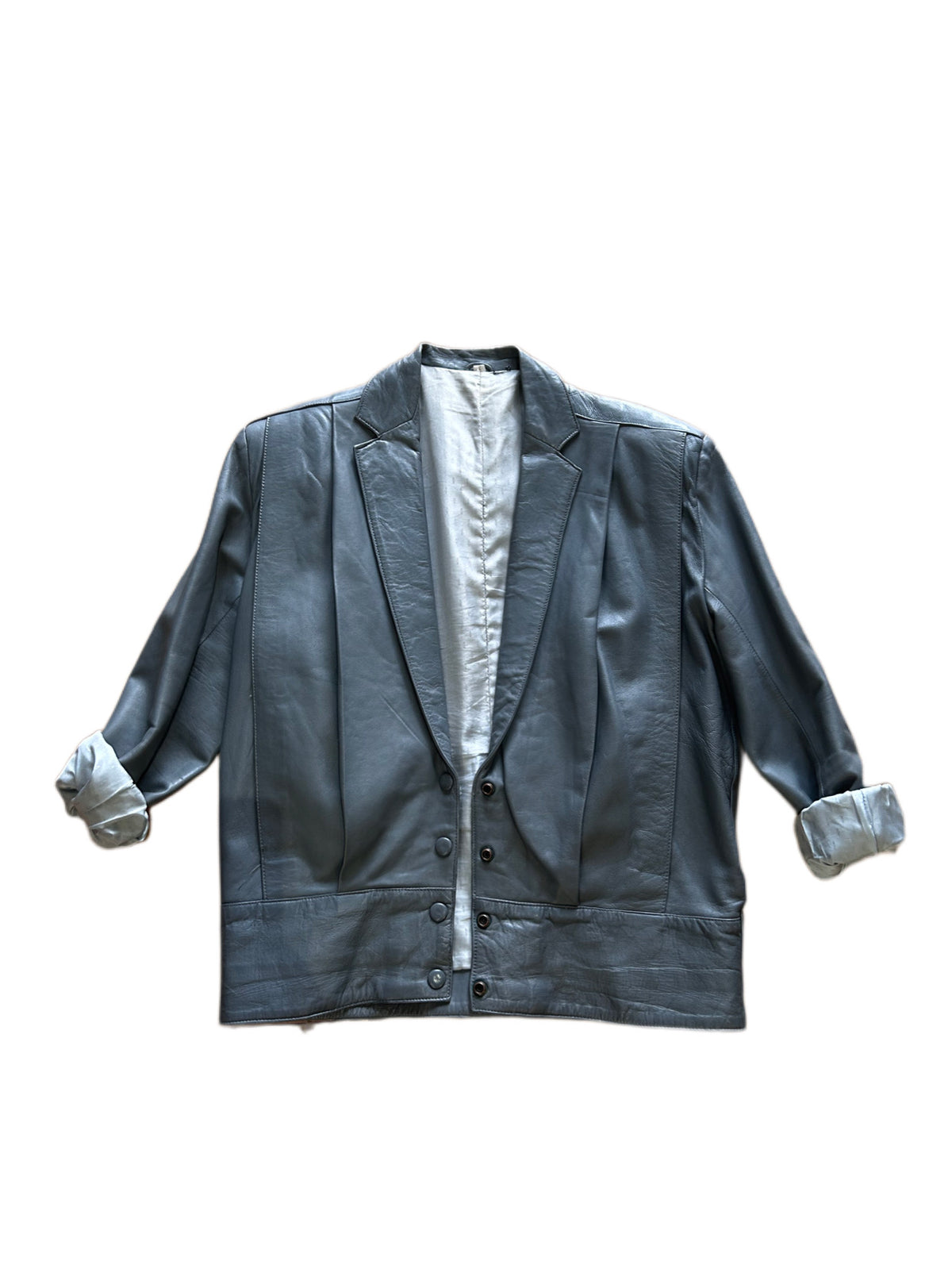80s classic oversized leather jacket M/L