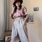 Pleated high waist pants