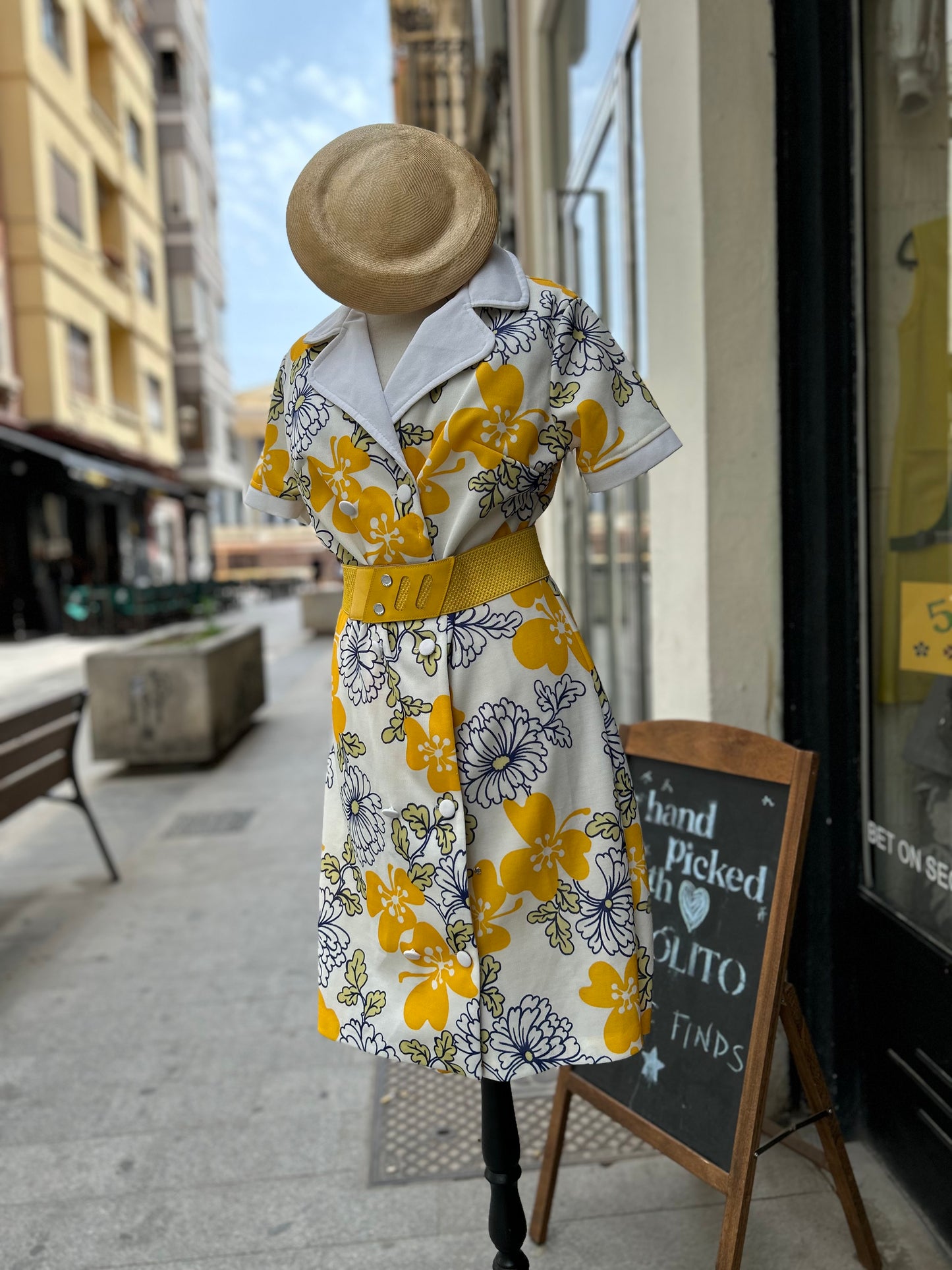 70s floral print dress