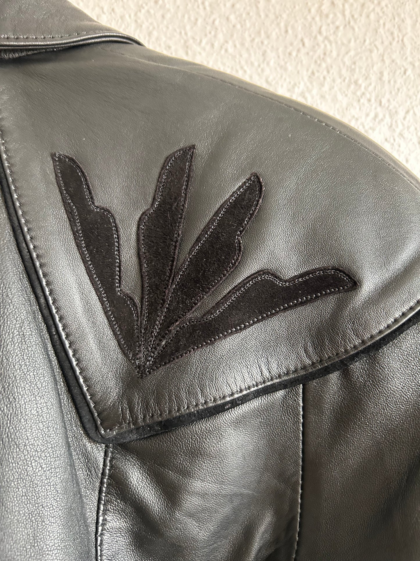 80s leather crop jacket