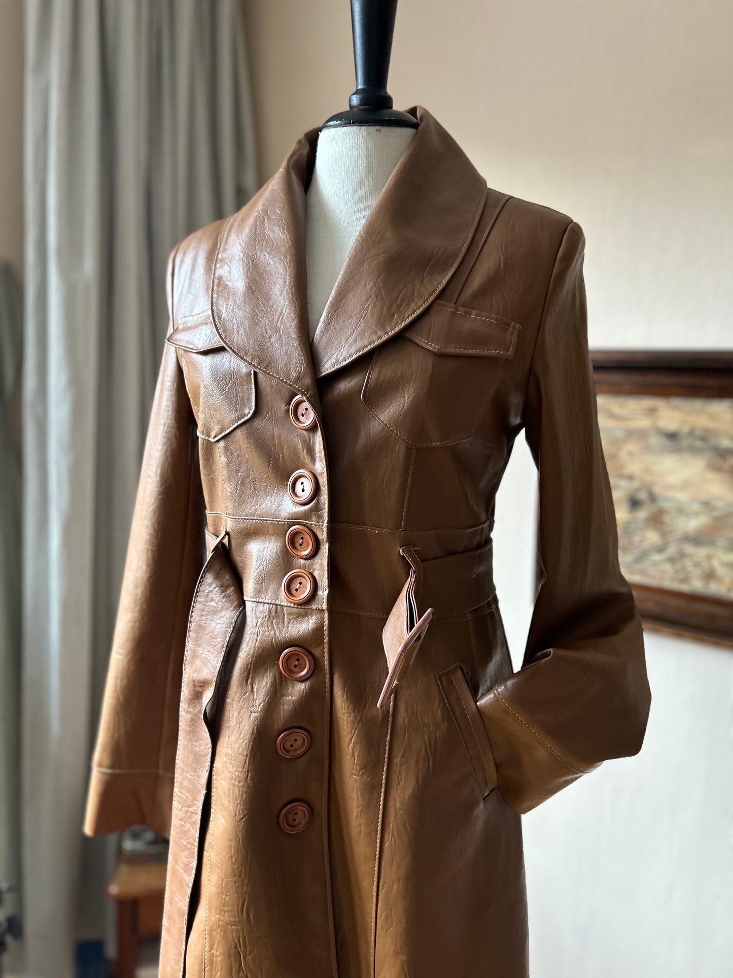 70s vintage belted trench coat