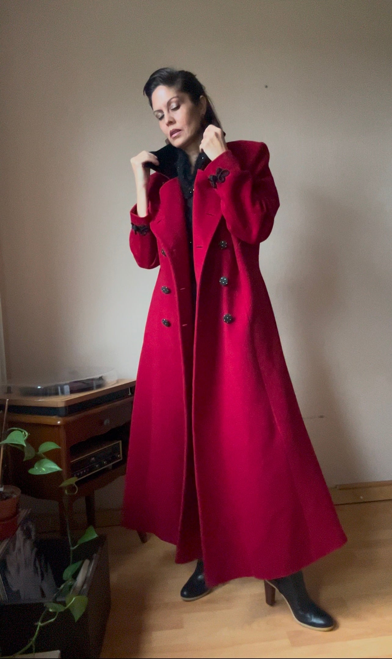 Cashmere wool blend maxi coat