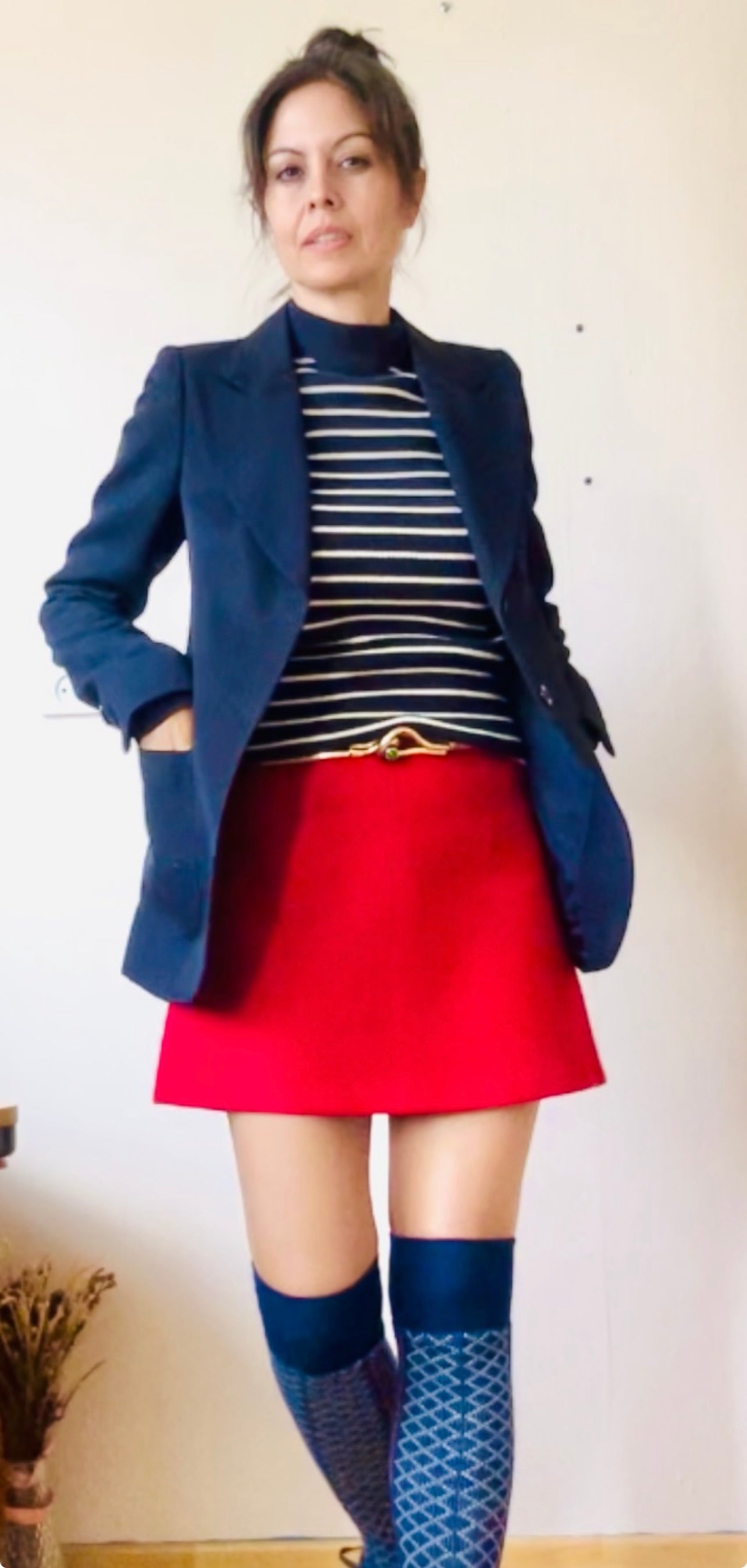 Vintage 1970s French Tailored Worsted Wool Blazer