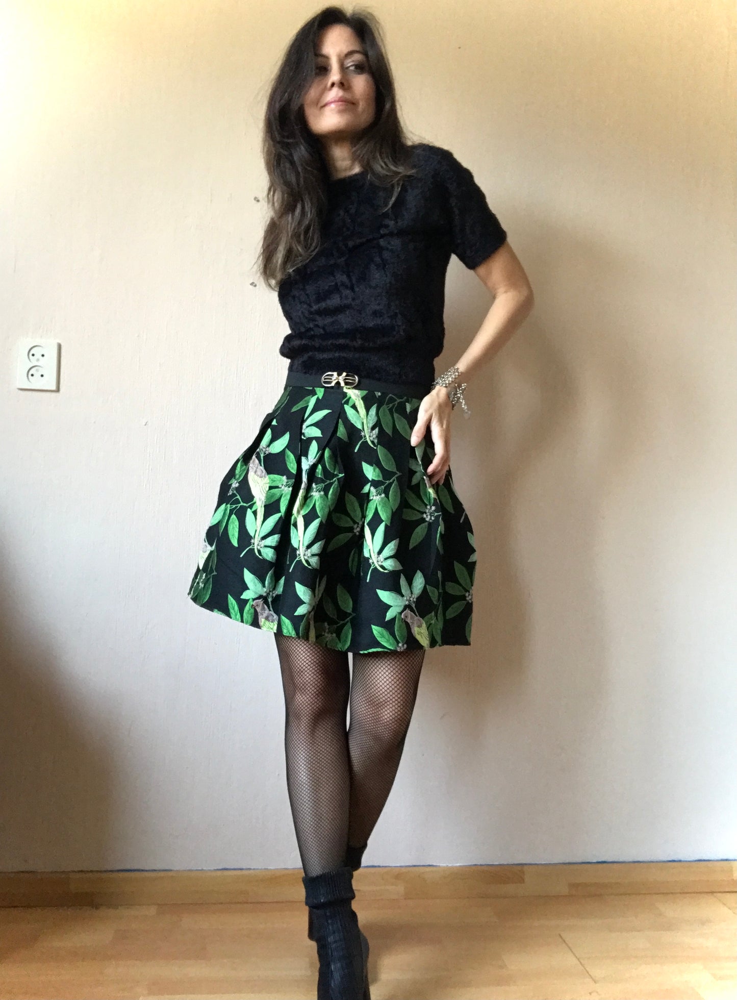 Vintage pleated mini skirt