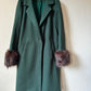 Vintage coat with faux fur cuffs (S)