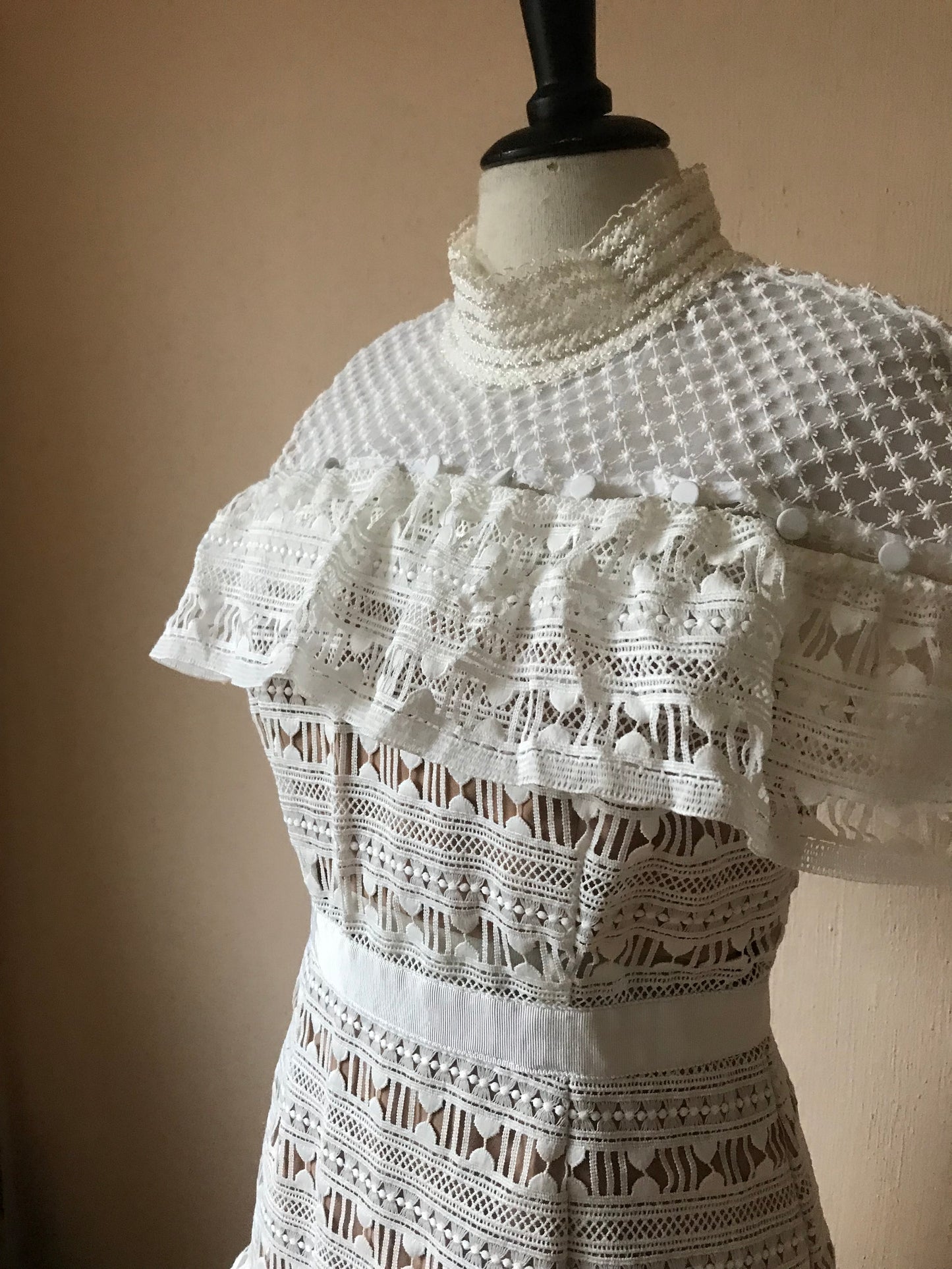 Self-Portrait guipure lace mini dress