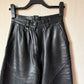 High waist pleated leather pants