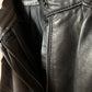 High waist pleated leather pants