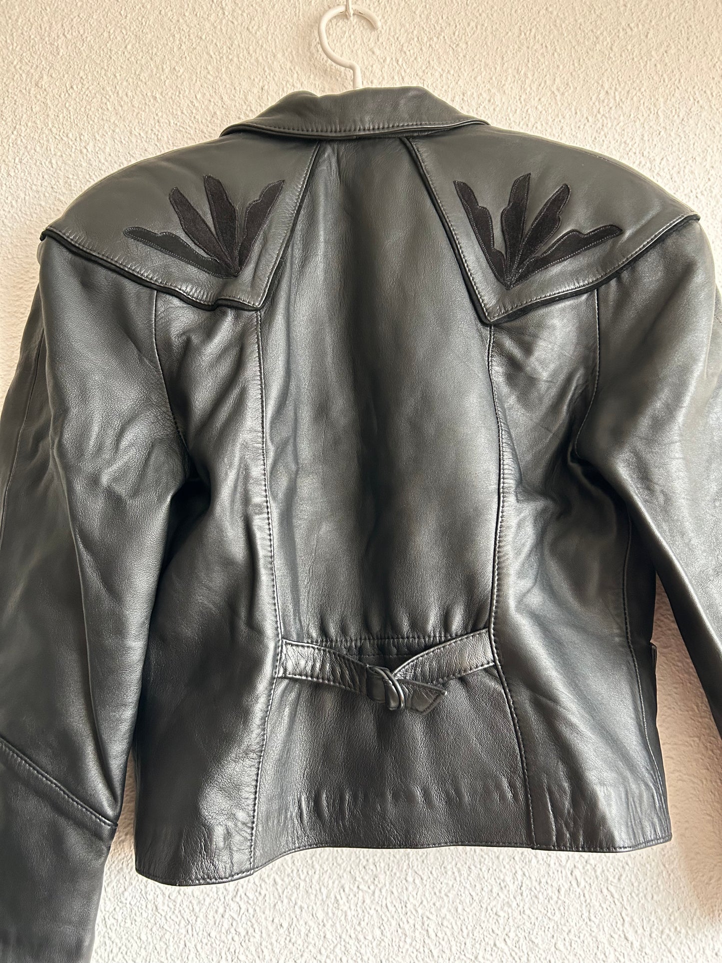 80s leather crop jacket