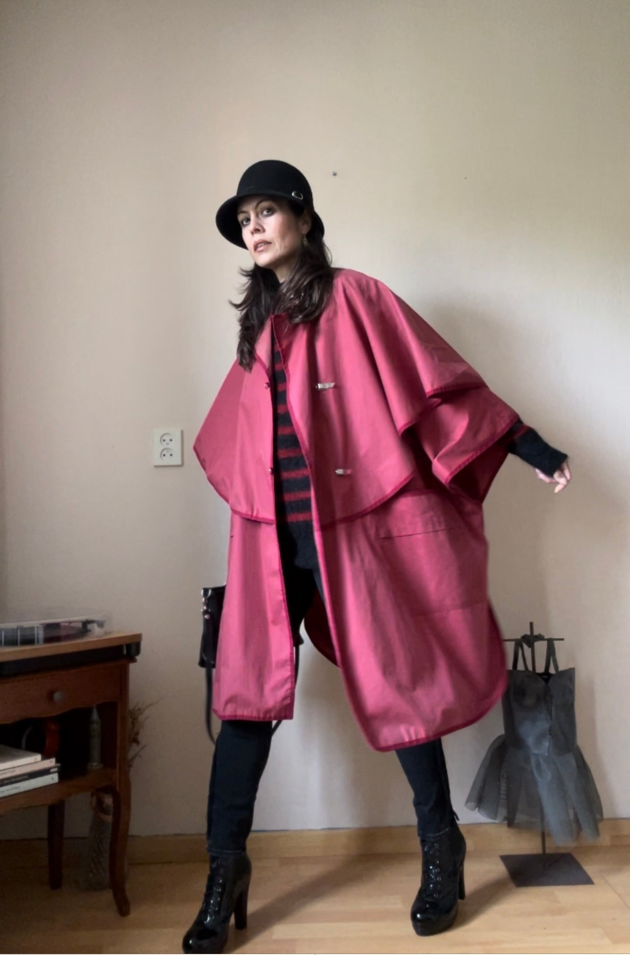 Vintage cape raincoat