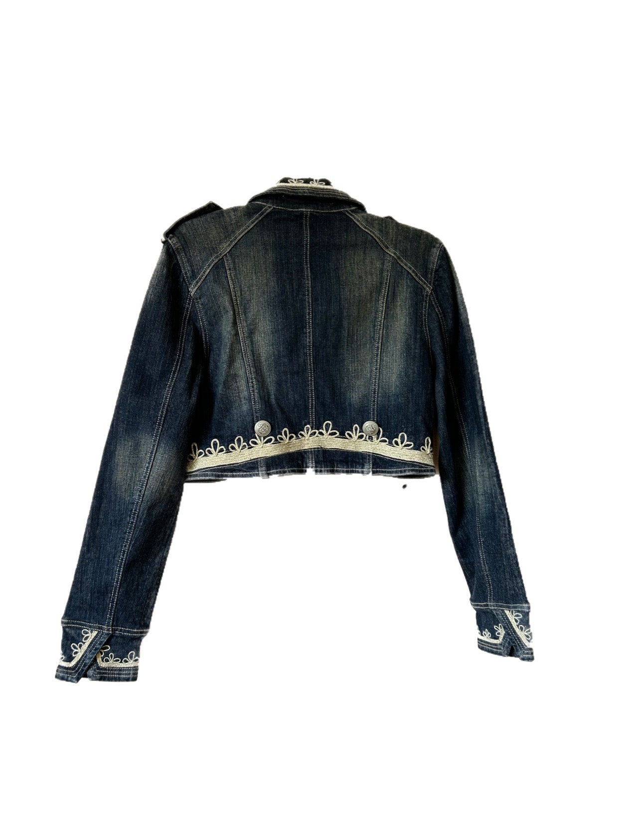 Embroidered denim bolero