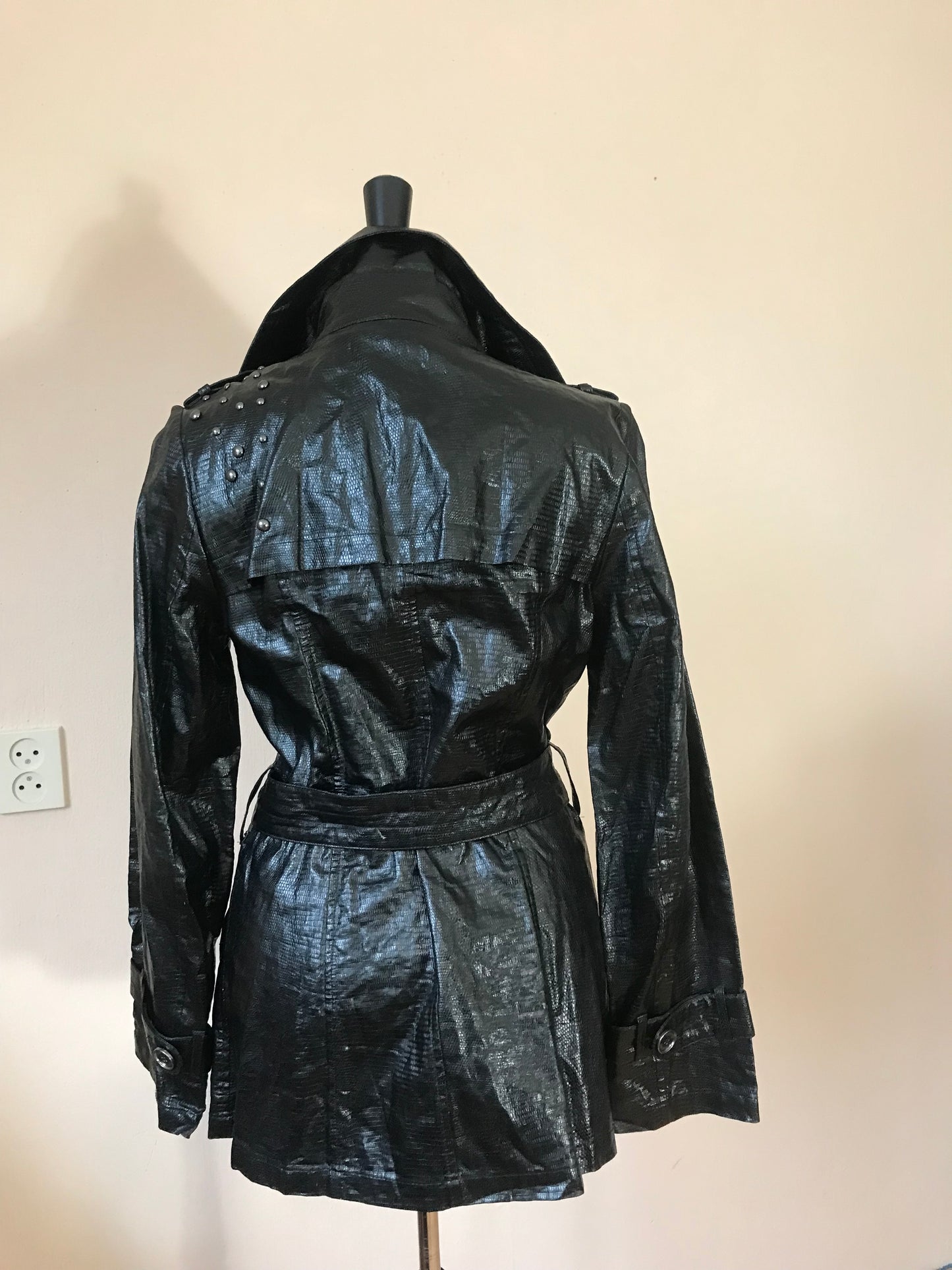 Vintage mini belted trench-coat