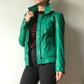 Green leather biker