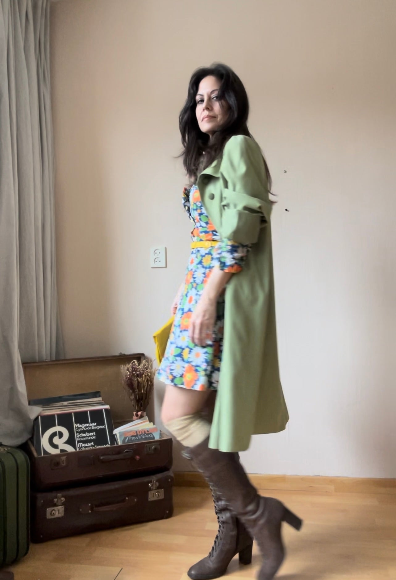 Vintage midi trench coat