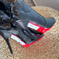 Tucino Black Patent Leather Knee-High Stiletto Buckle Boots – Size 37