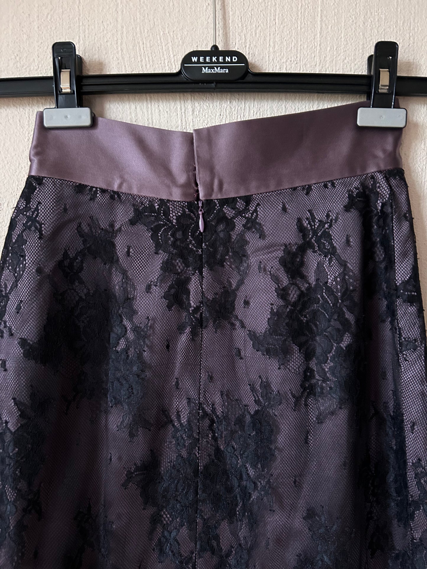 Vintage satin & lace cocktail skirt