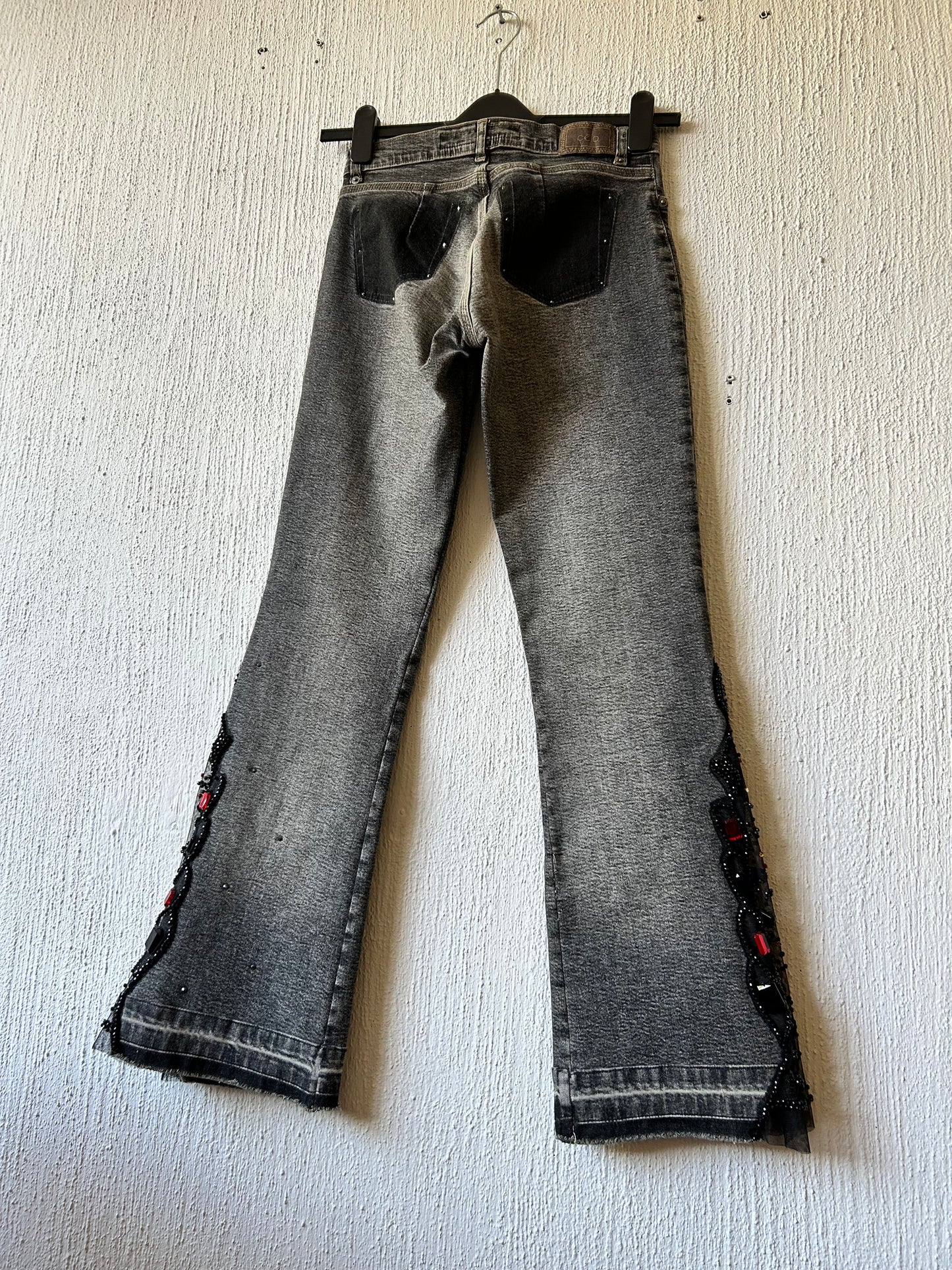 Vintage sequin flared jeans