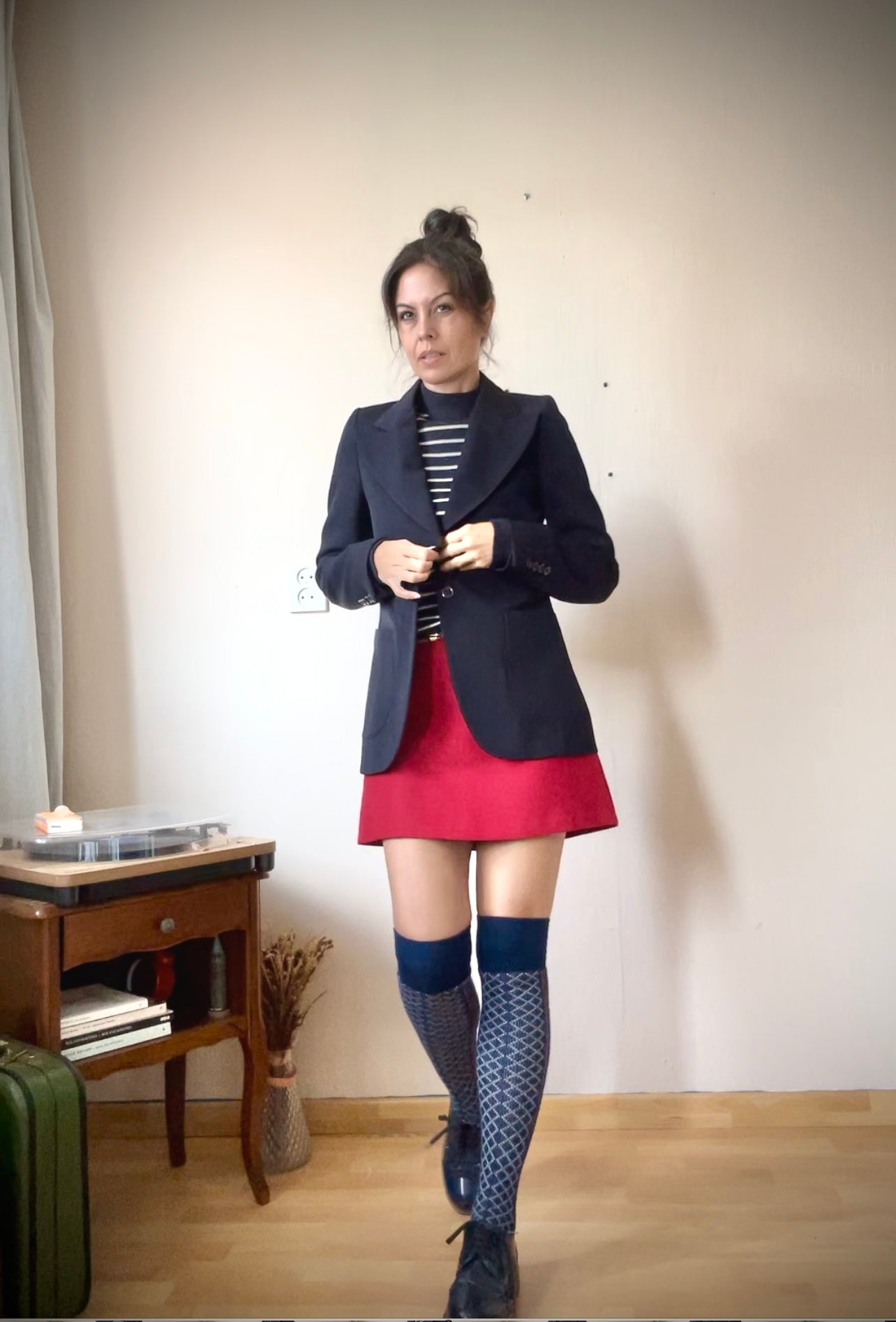 Vintage 1970s French Tailored Worsted Wool Blazer