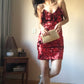 Red sequin christmas party dress