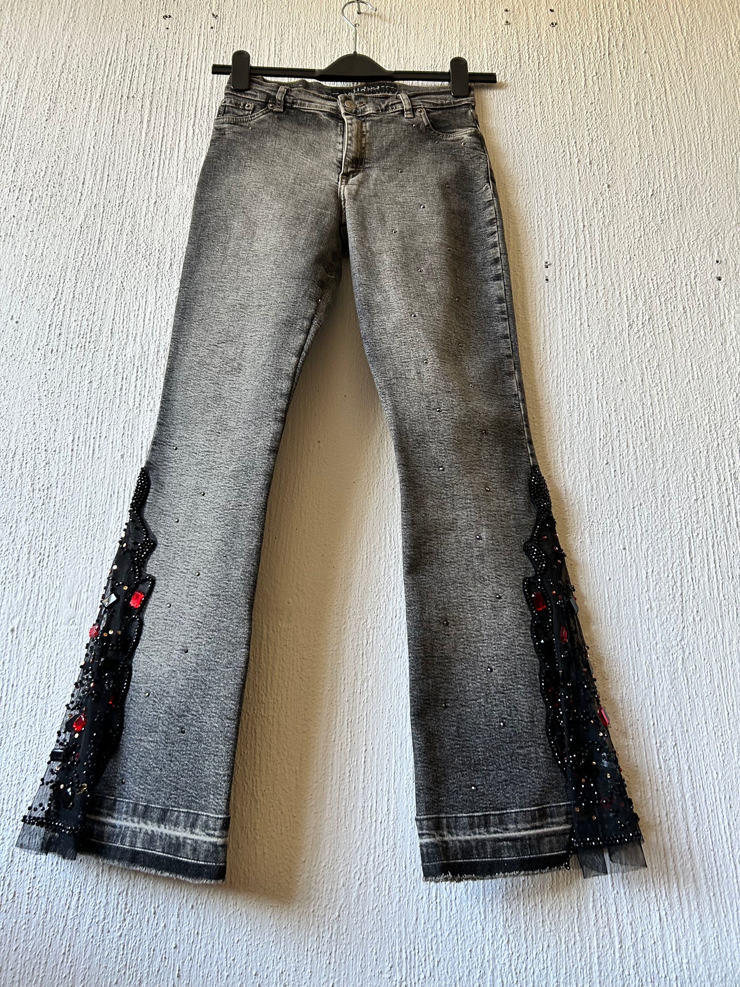 Vintage sequin flared jeans