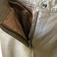 Khaki leather pants