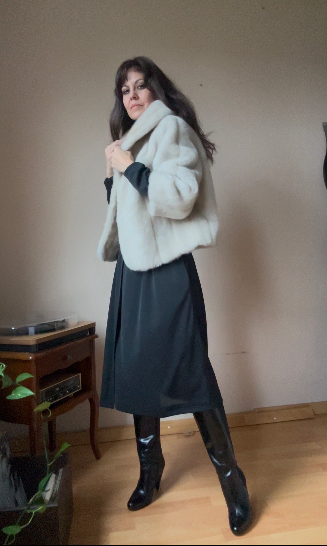 Vintage faux fur crop coat