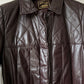 Leather trench coat with padded lining