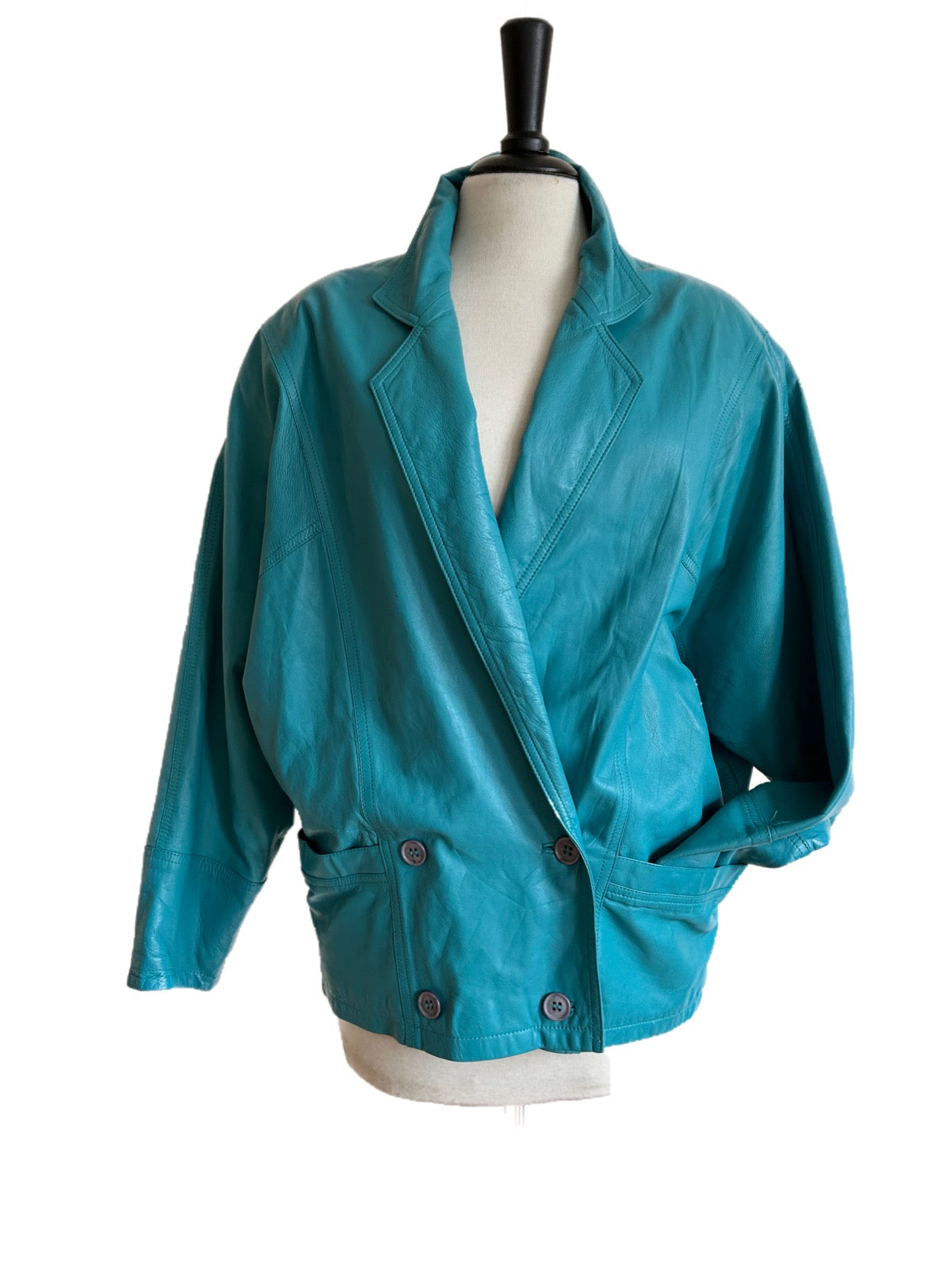 Turquoise leather jacket