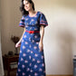 70s flared sleeve maxi dress