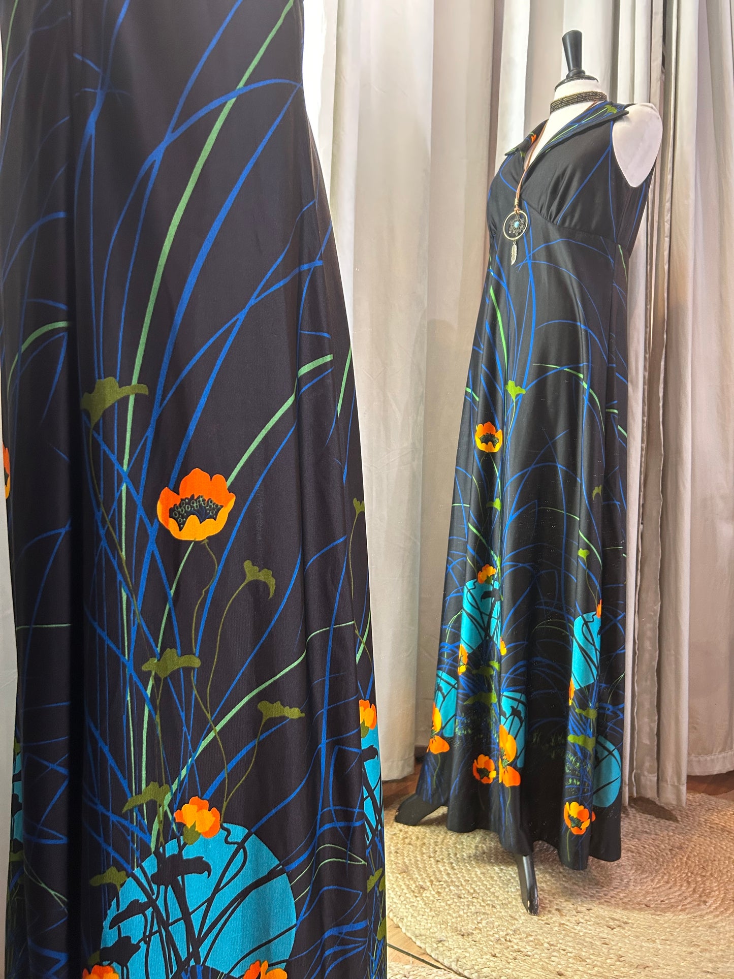 70s vintage maxi dress