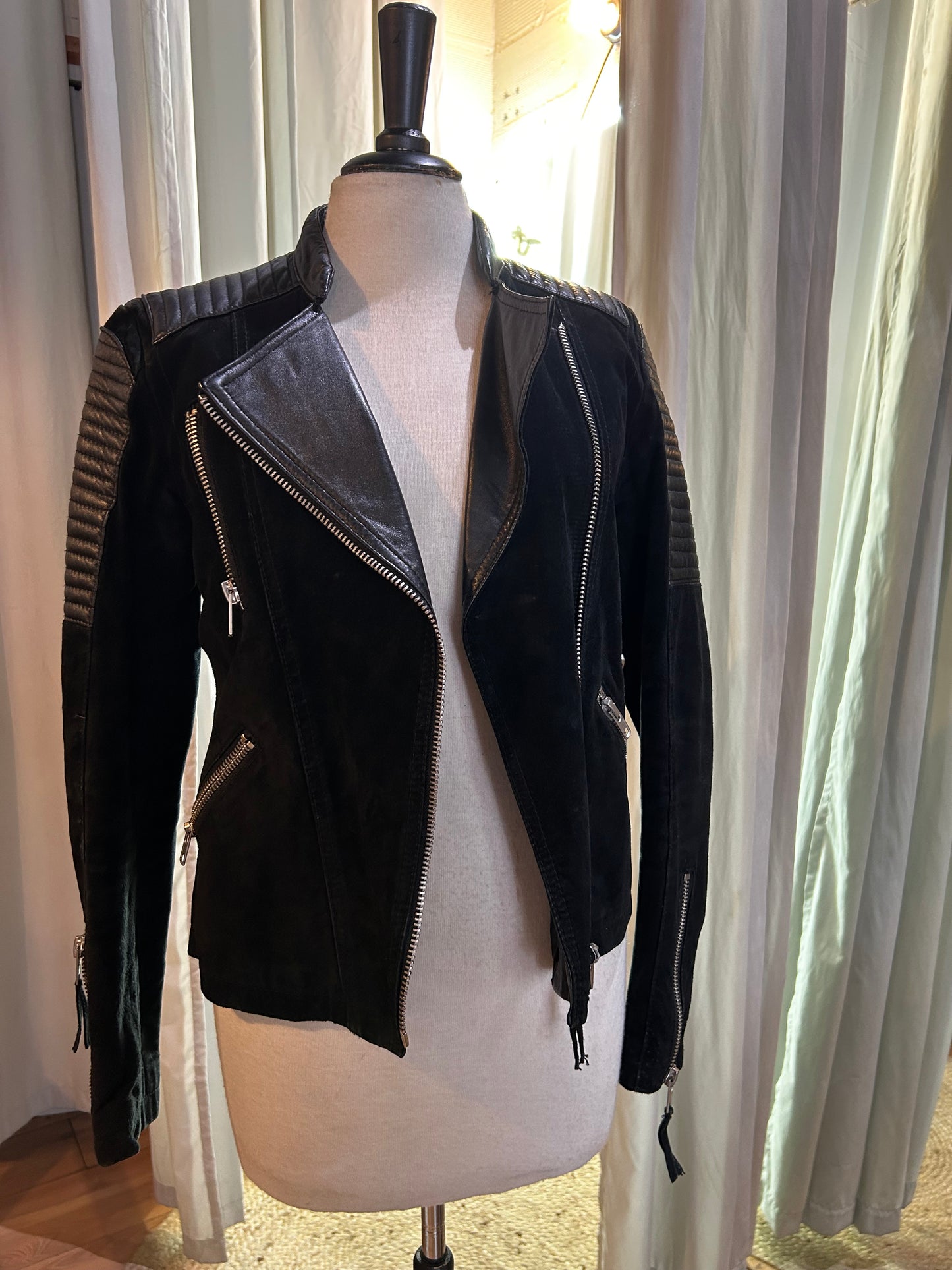 Vintage suede biker jacket