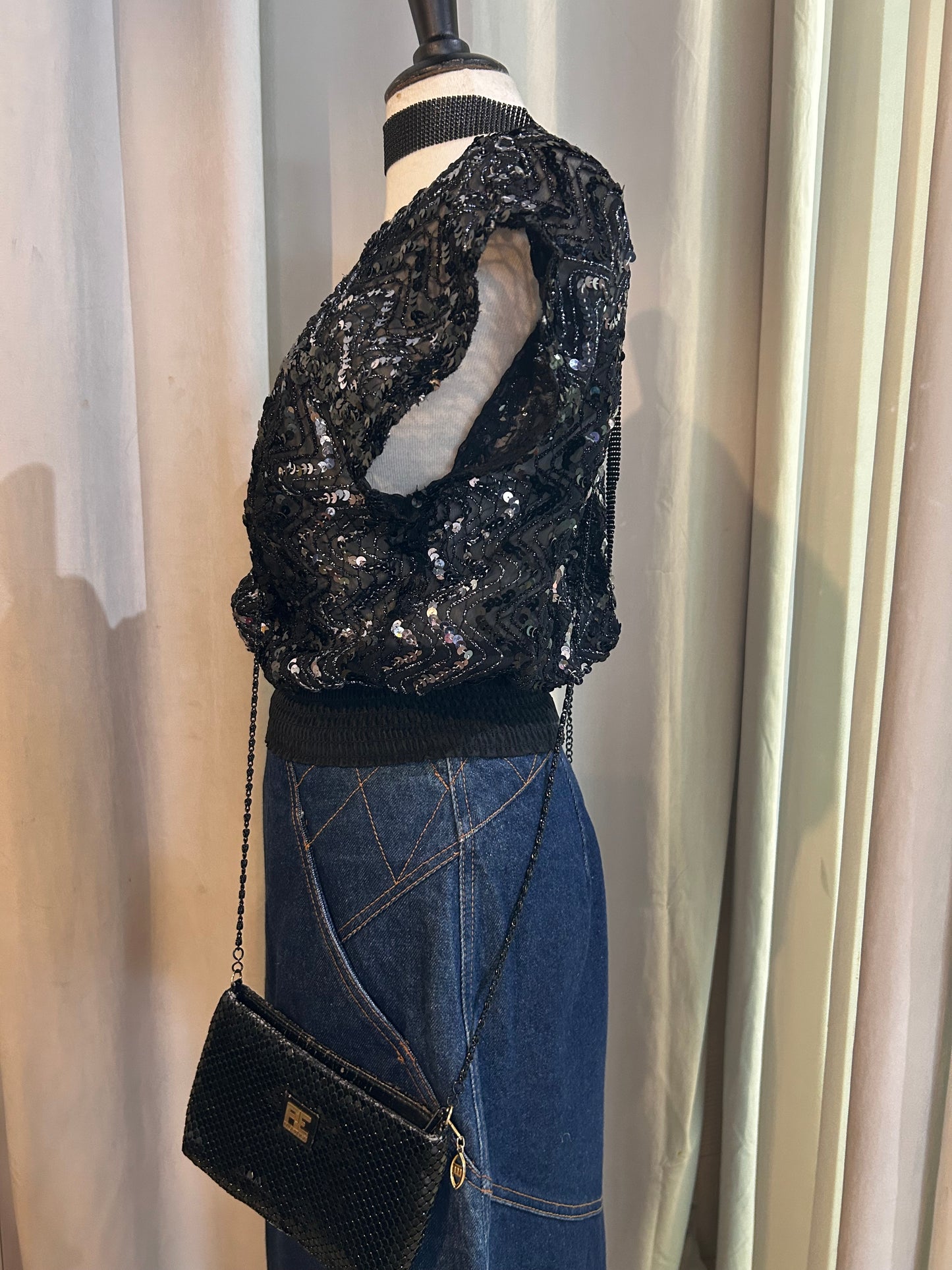 Ann Green full sequin party top