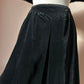 Black velvet midi skirt