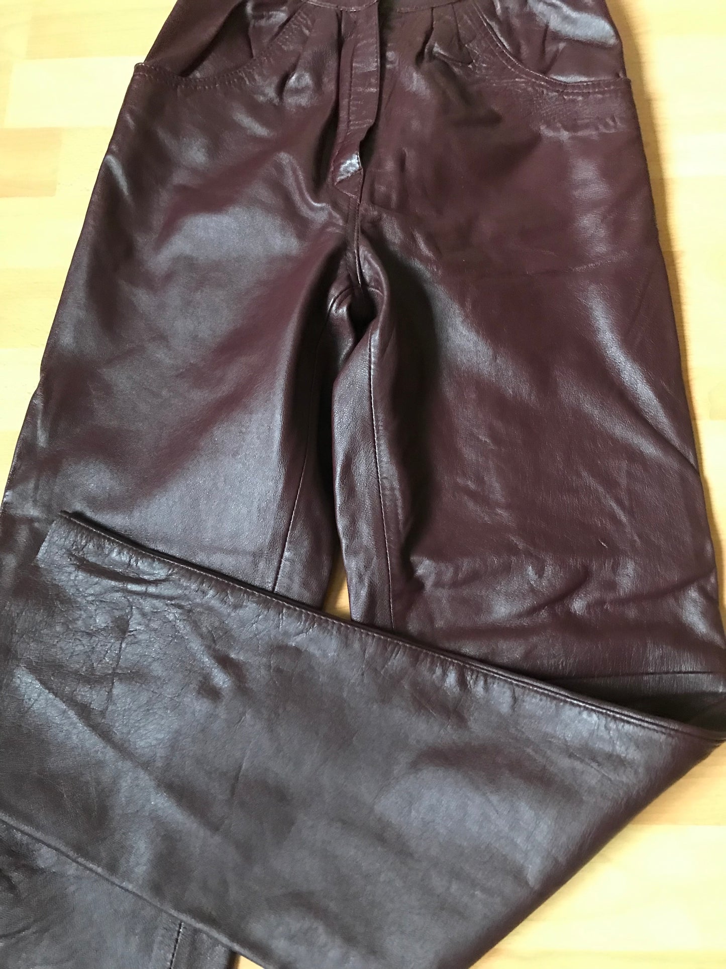 Vintage bordeaux leather pants