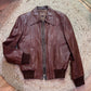 Vintage Brown Nappa Leather Bomber Jacket – Size 40 (M/L)