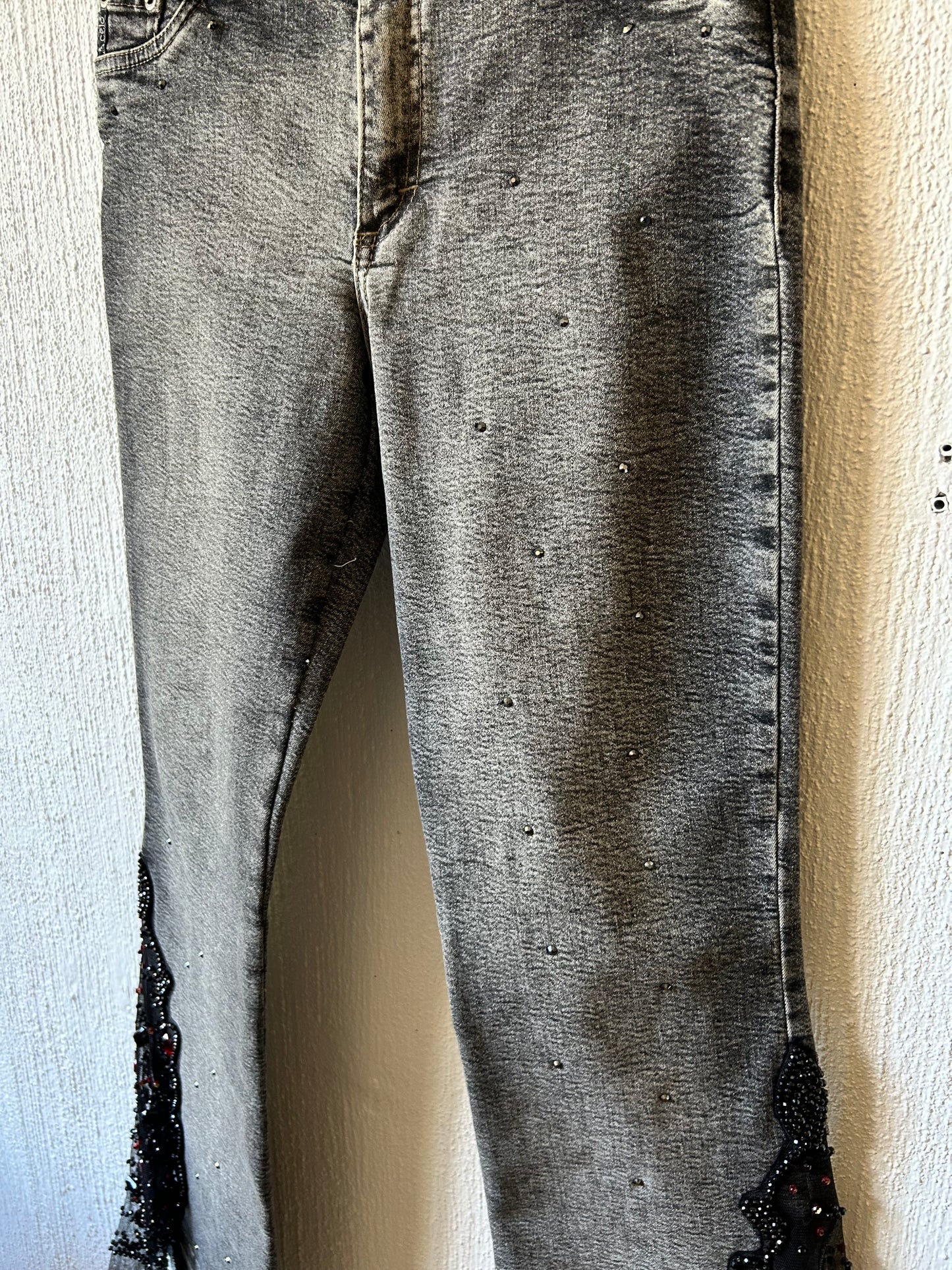 Vintage sequin flared jeans