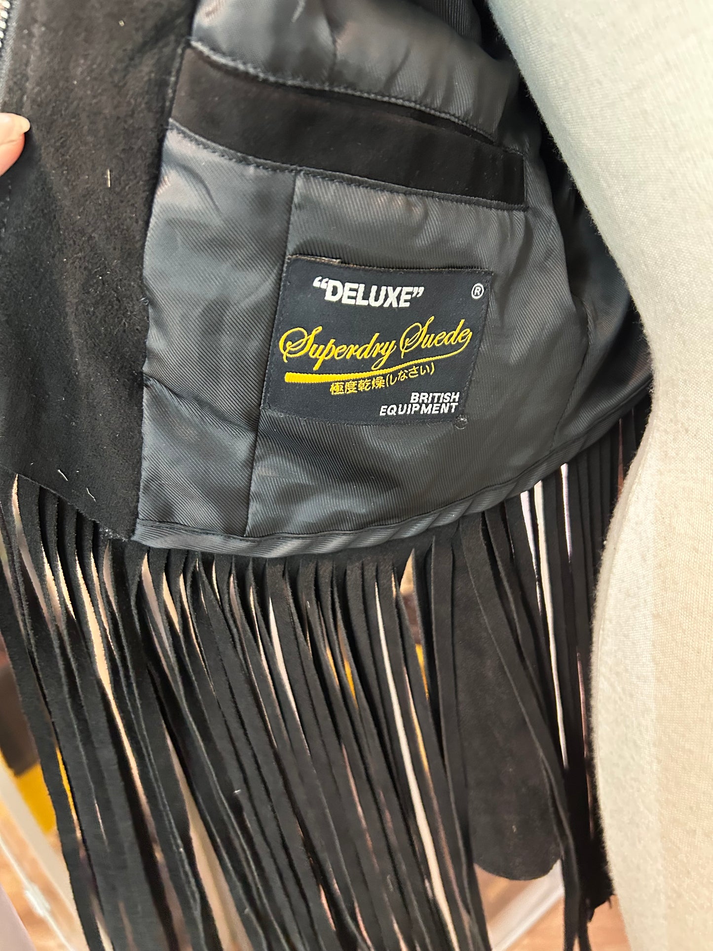 Superdry suede fringe crop (S)
