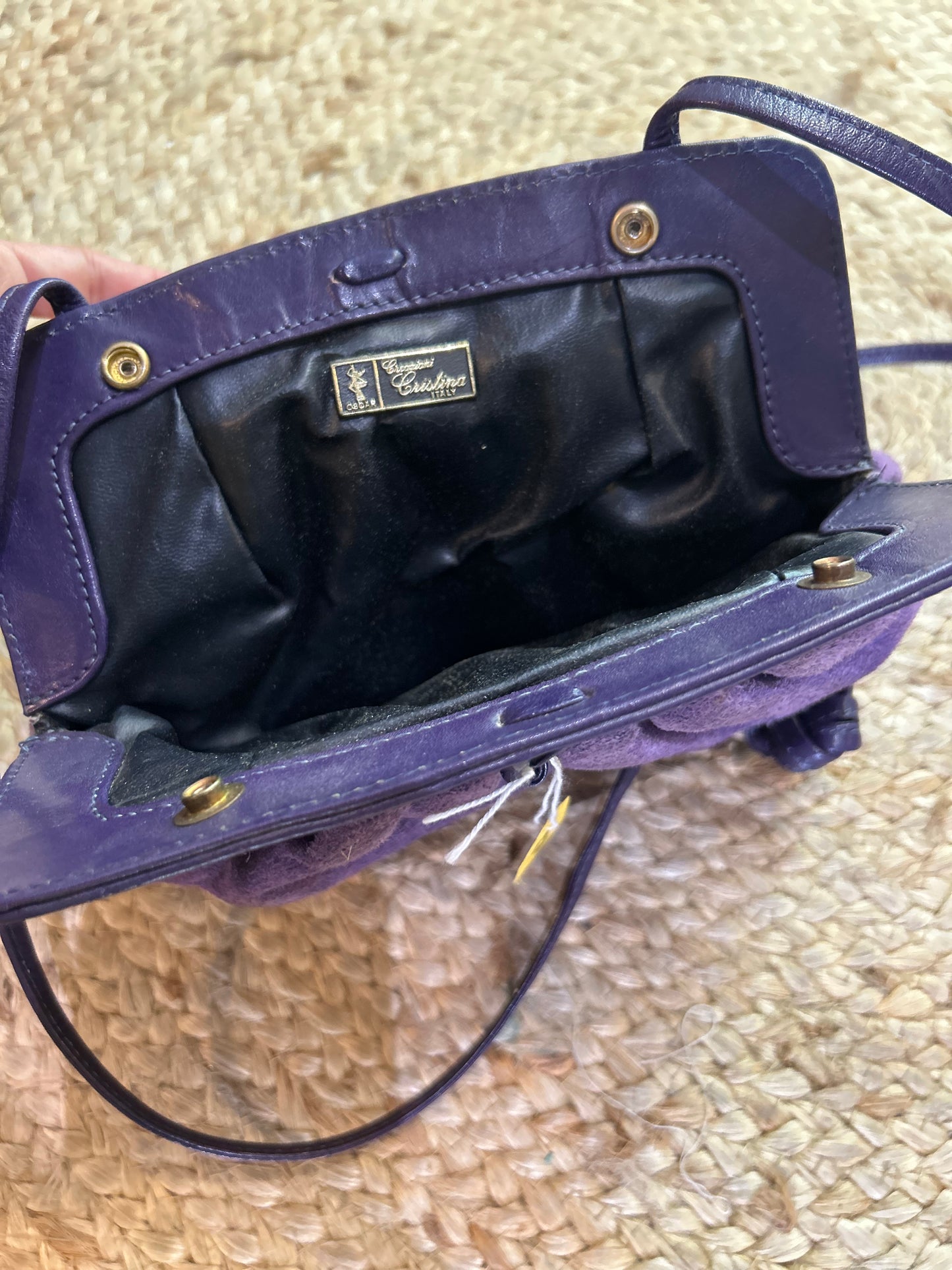 Vintage purple suede clutch